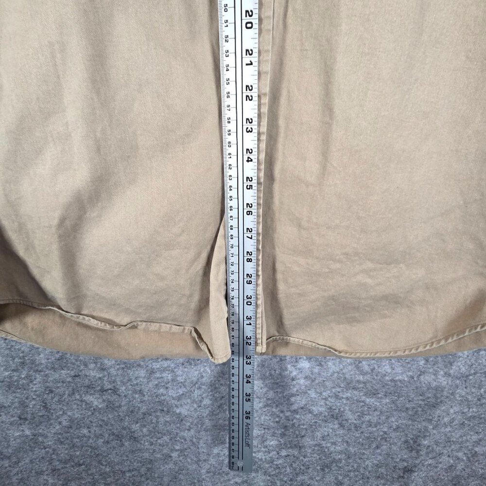 Polo Ralph Lauren Blaire Button Down Shirt Women’s XL Tan Long Sleeve Pony Logo - Picture 4 of 7